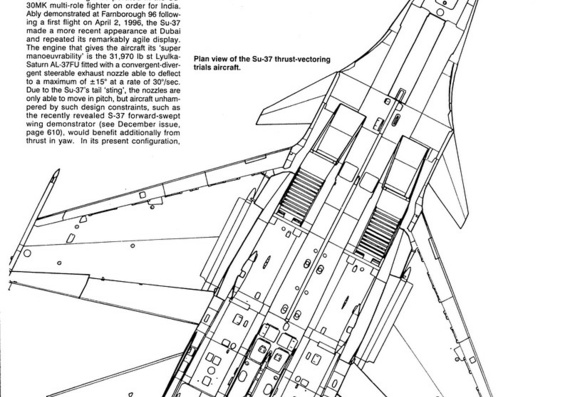 Сухой Су-37 чертежи (рисунки) самолета
